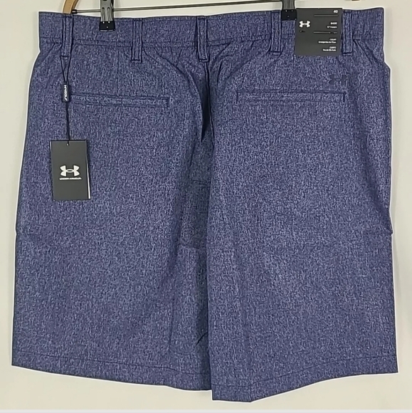 NEW UNDER ARMOUR Men's Size 40 Golf Vented Shorts Blue 10" Inseam 4 Stretch - Picture 3 of 6